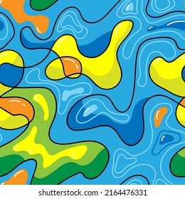 Abstract trendy unusual seamless pattern with wave shapes and lines