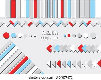 Abstract trendy vector background of 3d flat design paper shapes and place for your text