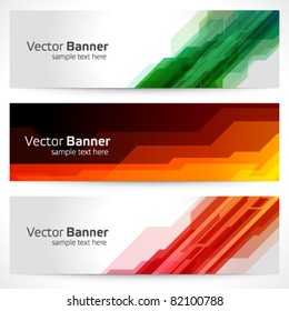 Abstract trendy vector banner or header set eps 10