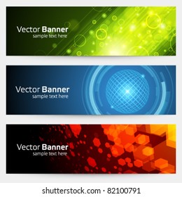 Abstract trendy vector banner or header set eps 10