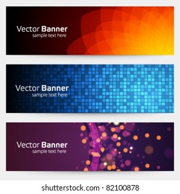 Abstract trendy vector banner or header set eps 10