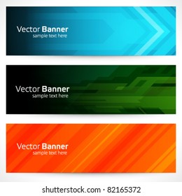 Abstract Trendy Vector Banner Or Header Set Eps 10