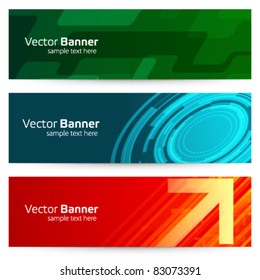 Abstract trendy vector banner or header set eps 10