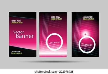 Abstract trendy vector banner vertical set eps