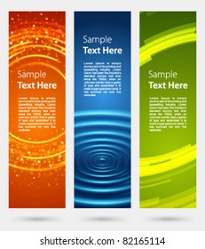 Abstract trendy vector banner vertical set eps 10