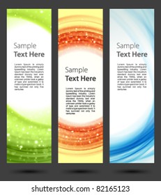 Abstract trendy vector banner vertical set eps 10