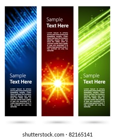 Abstract trendy vector banner vertical set eps 10