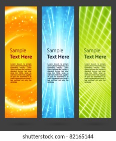 Abstract trendy vector banner vertical set eps 10