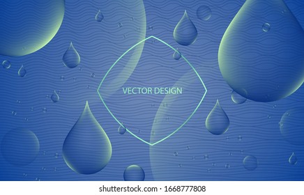 Abstract Trendy Vector Blue Background Illustration Water Liquid Fluid Wave Splash Elegant modern Style. Trendy minimal scientific futuristic style.