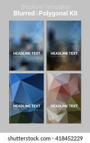 Abstract trendy vector blurred polygonal textured background brochure templates