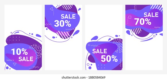 Abstract trendy vector flow sale design background