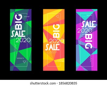 Abstract trendy vector polygonal sale design background