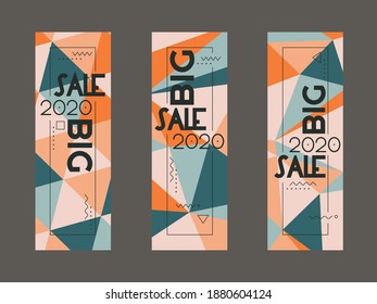 Abstract trendy vector polygonal sale design background