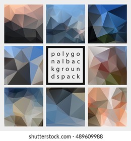 Abstract trendy vector polygonal textured backgrounds pack