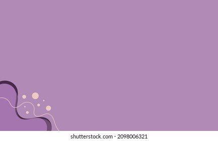 Abstract trendy wavy background of doodle shapes, lines on purple background with blank space in center for text. Minimalist pastel background.