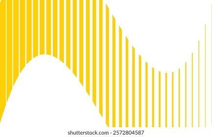 abstract trendy yellow big to small flag line pattern vector perfect for background.