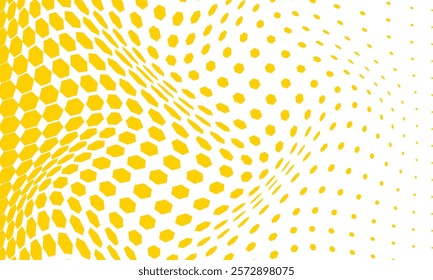 abstract trendy yellow big to small polygon wave pattern perfect for background.