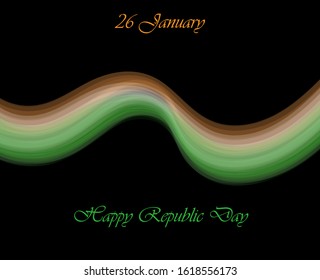 Abstract tri color flag vector illustration template for 26 January republic day India