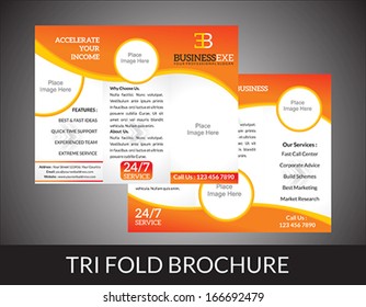 abstract tri fold brochure concept vector illustration