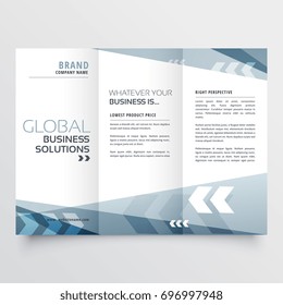 abstract tri fold brochure design in geometric shape style