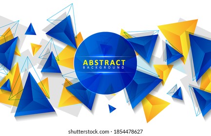 Abstract Triangle 3D Background. Modern Wallpaper, cover, flyer, web banner. Vector illustration