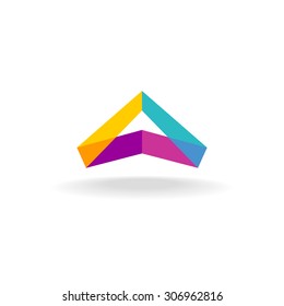 Abstract triangle 3D colorful triangle geometric ribbon logo