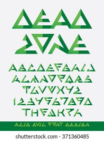 Abstract Triangle Alien Font, Vector Alphabet