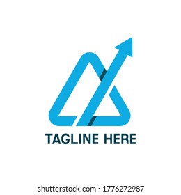 Abstract triangle arrow logo. Up arrow icon. Business concept