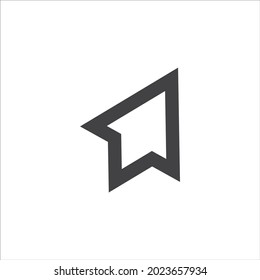 Abstract triangle arrow paper plane logo icon outline simple minimalist