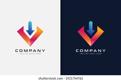 Abstract Triangle and Arrow Sign Logo Design. Usable For Business Brand and Tech Company. Vector Log Illustration.