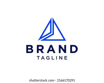 Resumen del logotipo de la estrella de flecha triangular. Elemento de plantilla de diseño de logotipo empresarial de vectores planos.
