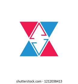 abstract triangle arrows square logo 
