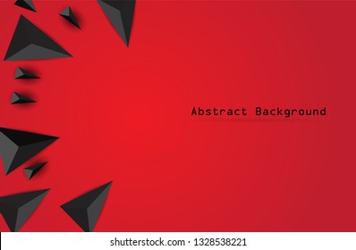 Abstract Triangle Background. 3D Triangles. Modern Wallpaper on Red background.