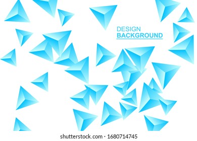 Abstract Triangle Background. 3D Triangles. Abstract composition of 3d confetti triangles. blue triangle background. Vector illustration