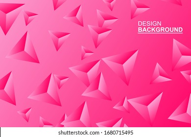 Abstract Triangle Background. 3D Triangles. Abstract composition of 3d confetti triangles. pink triangle background . Vector illustration