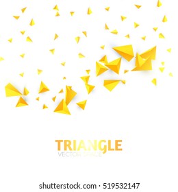 Abstract Triangle Background. 3D Triangles. Polygonal Wave Backdrop. Vector illustration