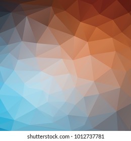 Abstract triangle background in blue and brow tones. Polygonal gradient vector texture