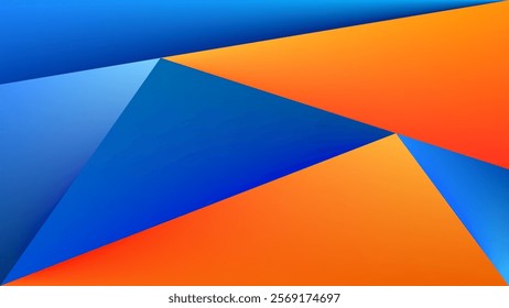 ABSTRACT TRIANGLE BACKGROUND BLUE ORANGE GRADIENT MESH SMOOTH LIQUID COLORFUL BLURRED DESIGN VECTOR TEMPLATE GOOD FOR MODERN WEBSITE, WALLPAPER, COVER DESIGN 