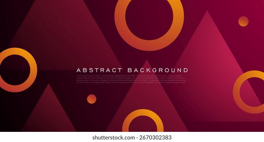 Abstract triangle background with dark red and orange circle shapes pattern design. Eps10 vector