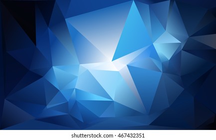 Abstract triangle background. Deep blue. 10 EPS