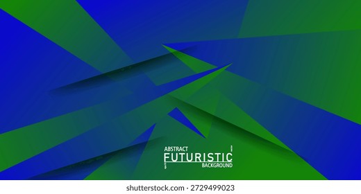 Diseño de fondo triángulo Abstractas con esquema de color azul y verde. Patrón de fondo de forma superpuesta simple con sombra. Vector EPS10.