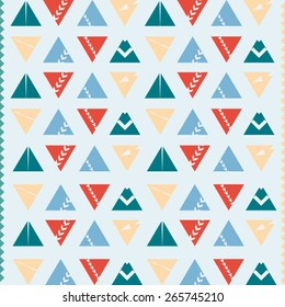 Abstract triangle background design ethnic tribal seamless pattern
