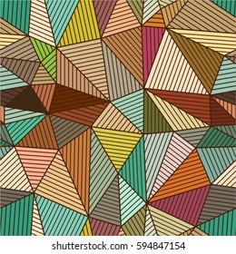 Abstract triangle background. Geometric ornament. Seamless pattern. Vector illustration.