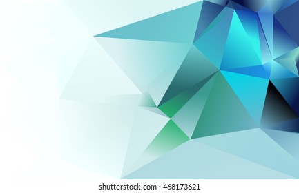 Abstract triangle background. Light green, white, blue. 10 EPS