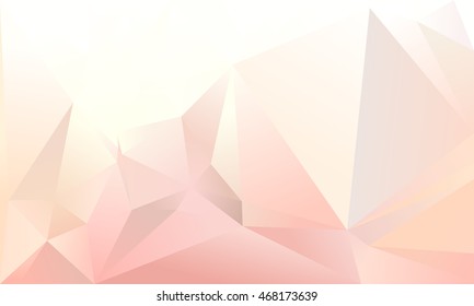 Abstract triangle background. Light pink, white, gold. 10 EPS