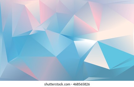 Abstract triangle background. Light pink, cyan, blue and white. 10 EPS