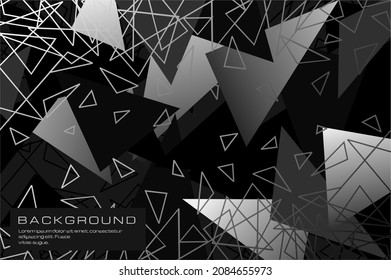Abstract triangle background. Modern technology background. Silver abstract design.