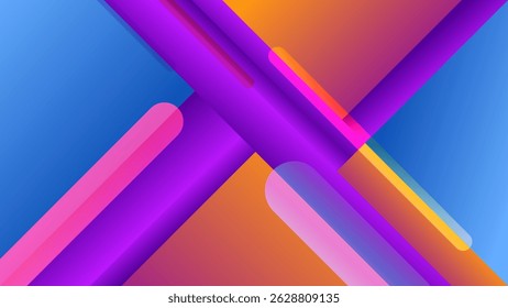 ABSTRACT TRIANGLE BACKGROUND PURPLE BLUE ORANGE GRADIENT SMOOTH LIQUID COLORFUL DESIGN WITH GEOMETRIC SHAPES VECTOR TEMPLATE GOOD FOR MODERN WEBSITE, WALLPAPER, COVER DESIGN 