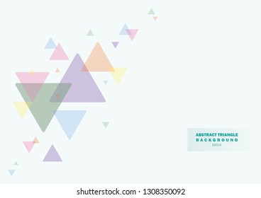 Abstract triangle background with sweet pastel colored background and space for text. Triangles banner design template. Vector illustration.