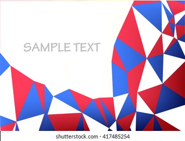 Abstract triangle background using France flag colors 2016. Vector illustration